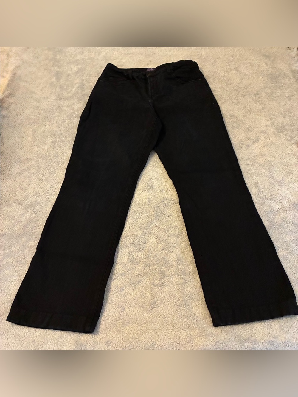Women’s NYJD Brand Black Casual Denim Pants Classic Straight Fit Size 14